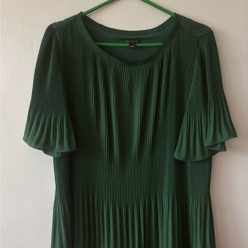 Elegant Green Pleated Blouse